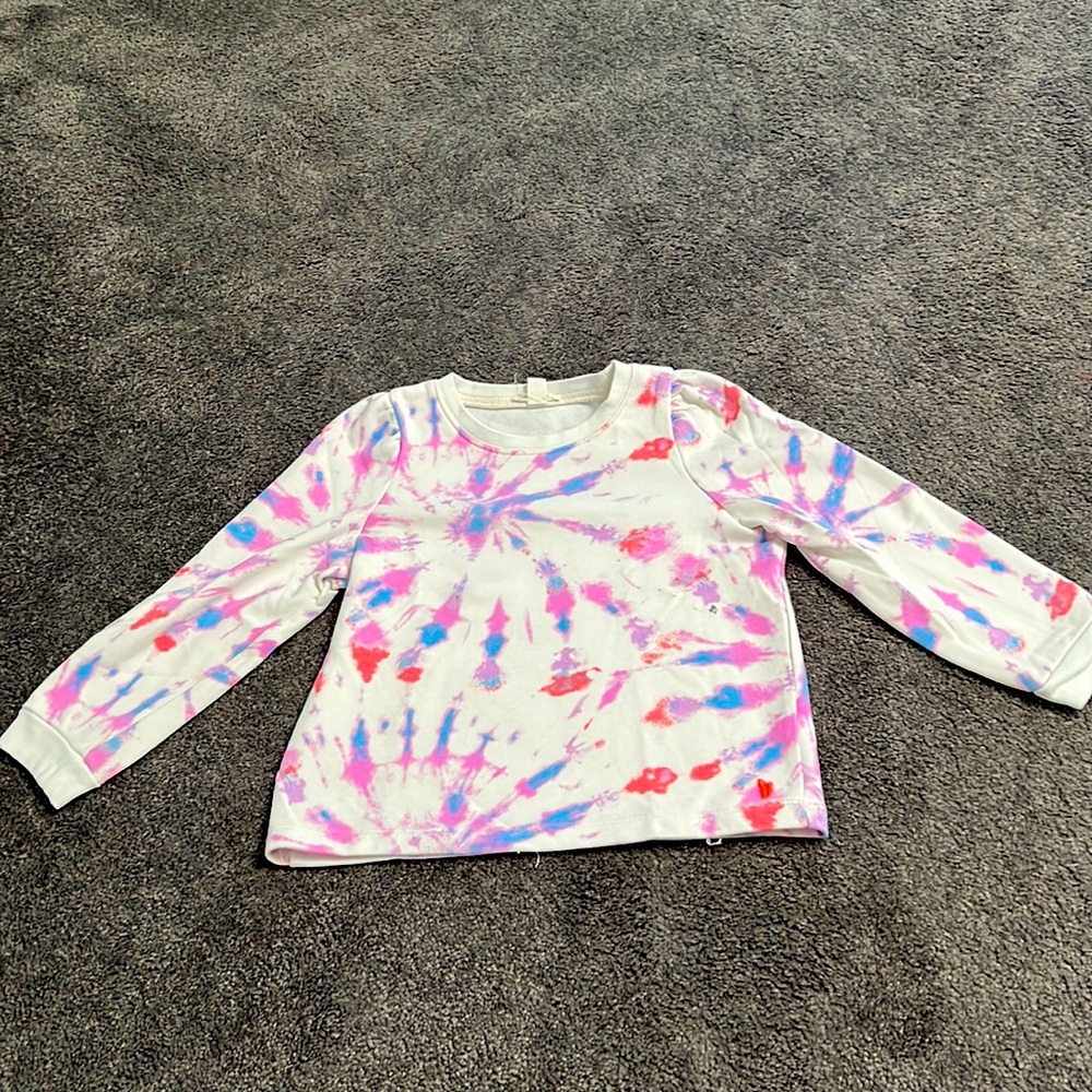 Jcrew crew cuts girls puff sleeve sweatshirt tie-dye print size small